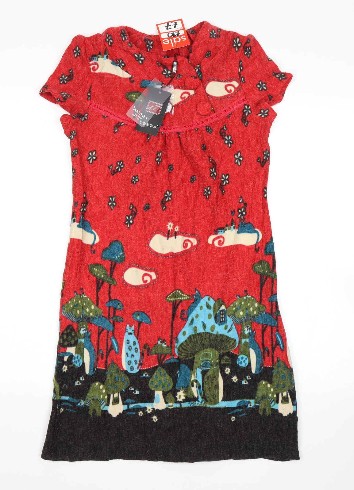 Tsega Womens Multicoloured Floral  Jumper Dress  Size S