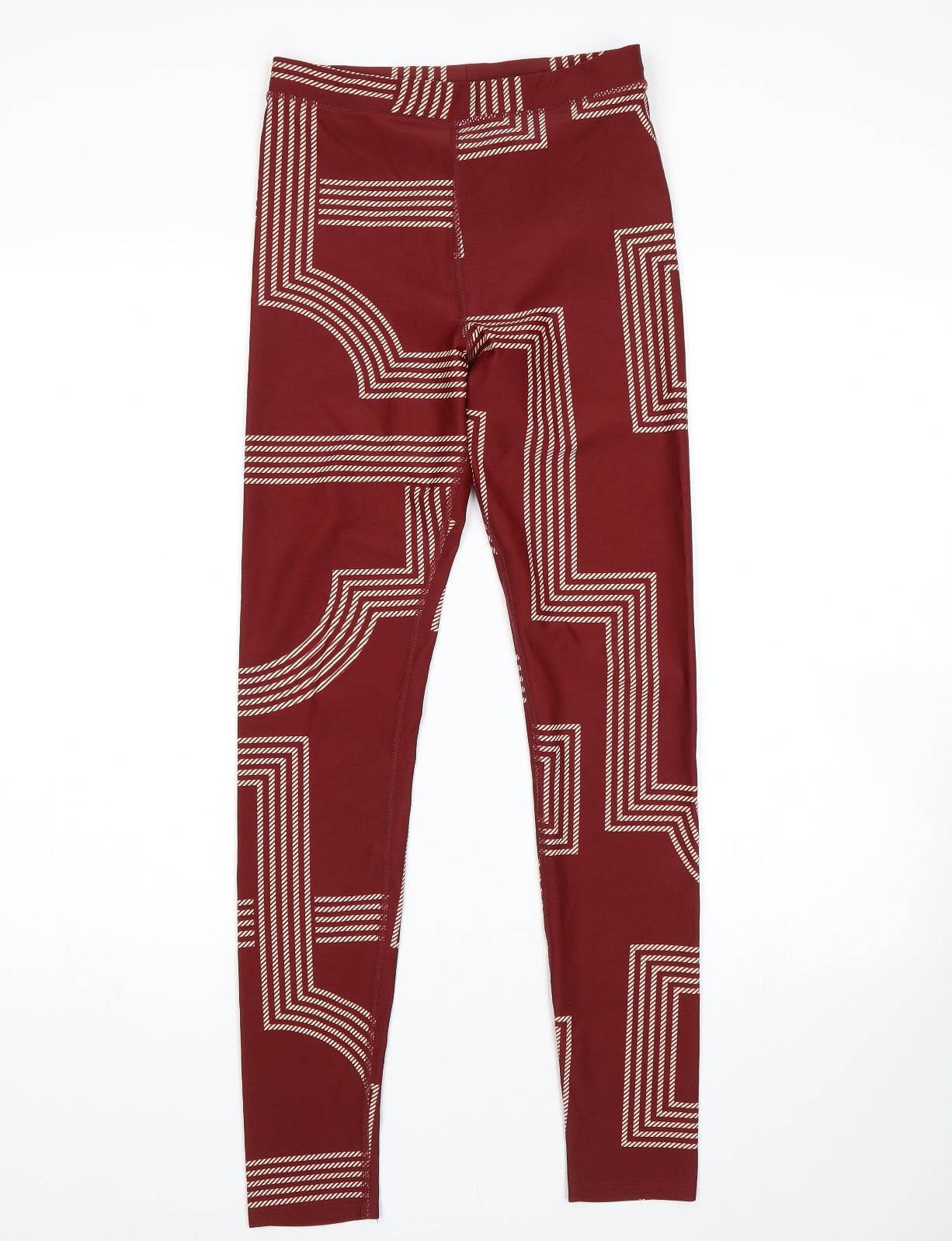 H&M Womens Red Geometric  Capri Leggings Size S L27 in