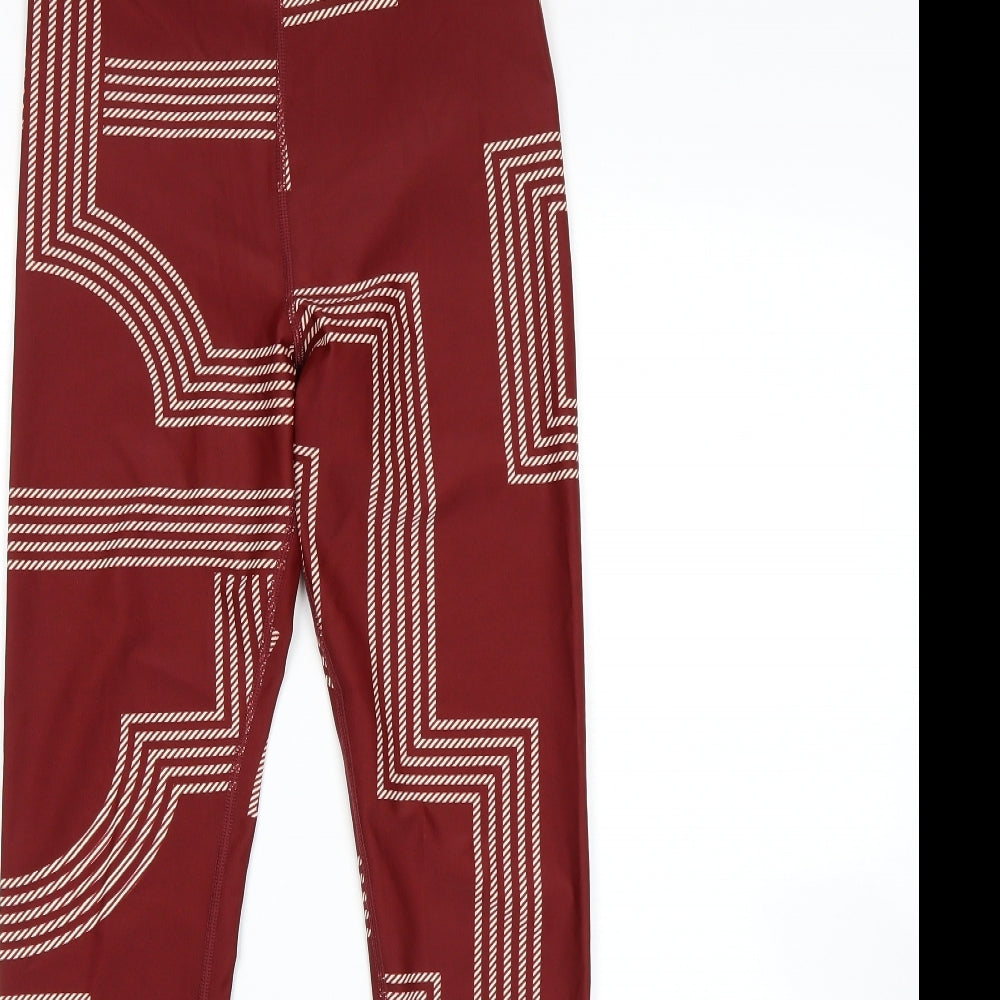 H&M Womens Red Geometric  Capri Leggings Size S L27 in