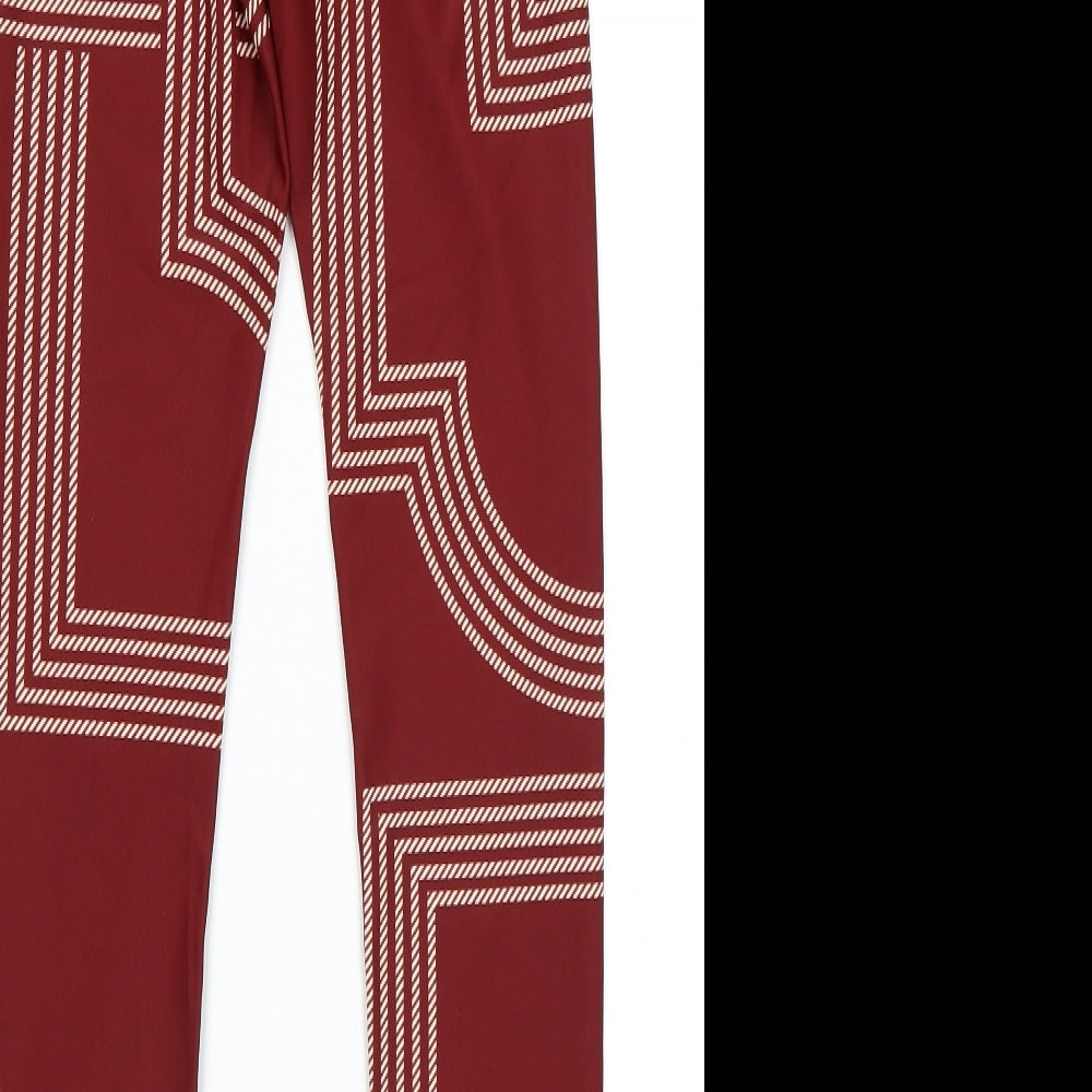 H&M Womens Red Geometric  Capri Leggings Size S L27 in