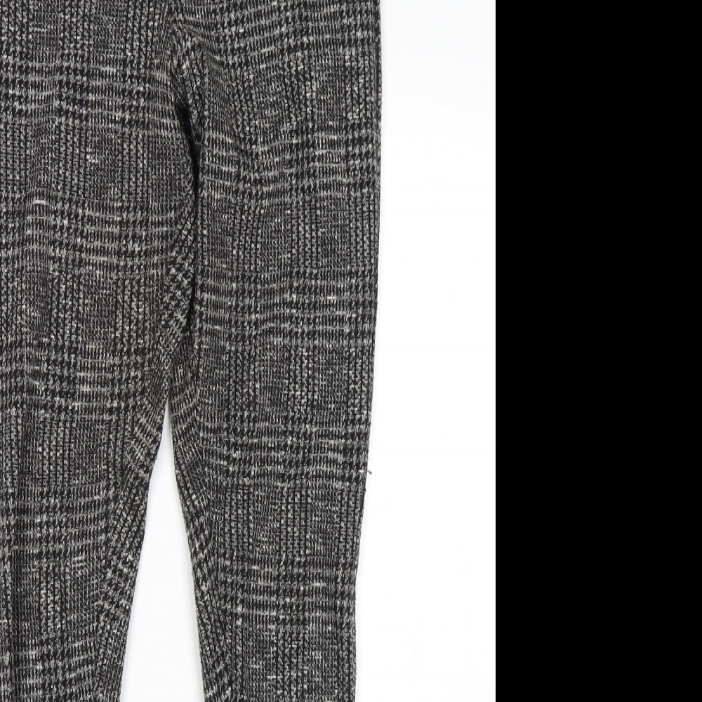 Peacocks Womens Grey Check  Capri Leggings Size 8 L28 in