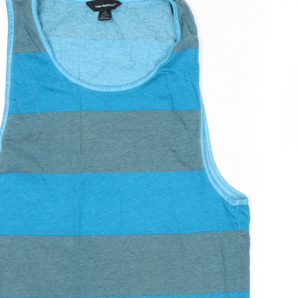 Cedar Wood State Mens Multicoloured Striped  Basic Tank Size M