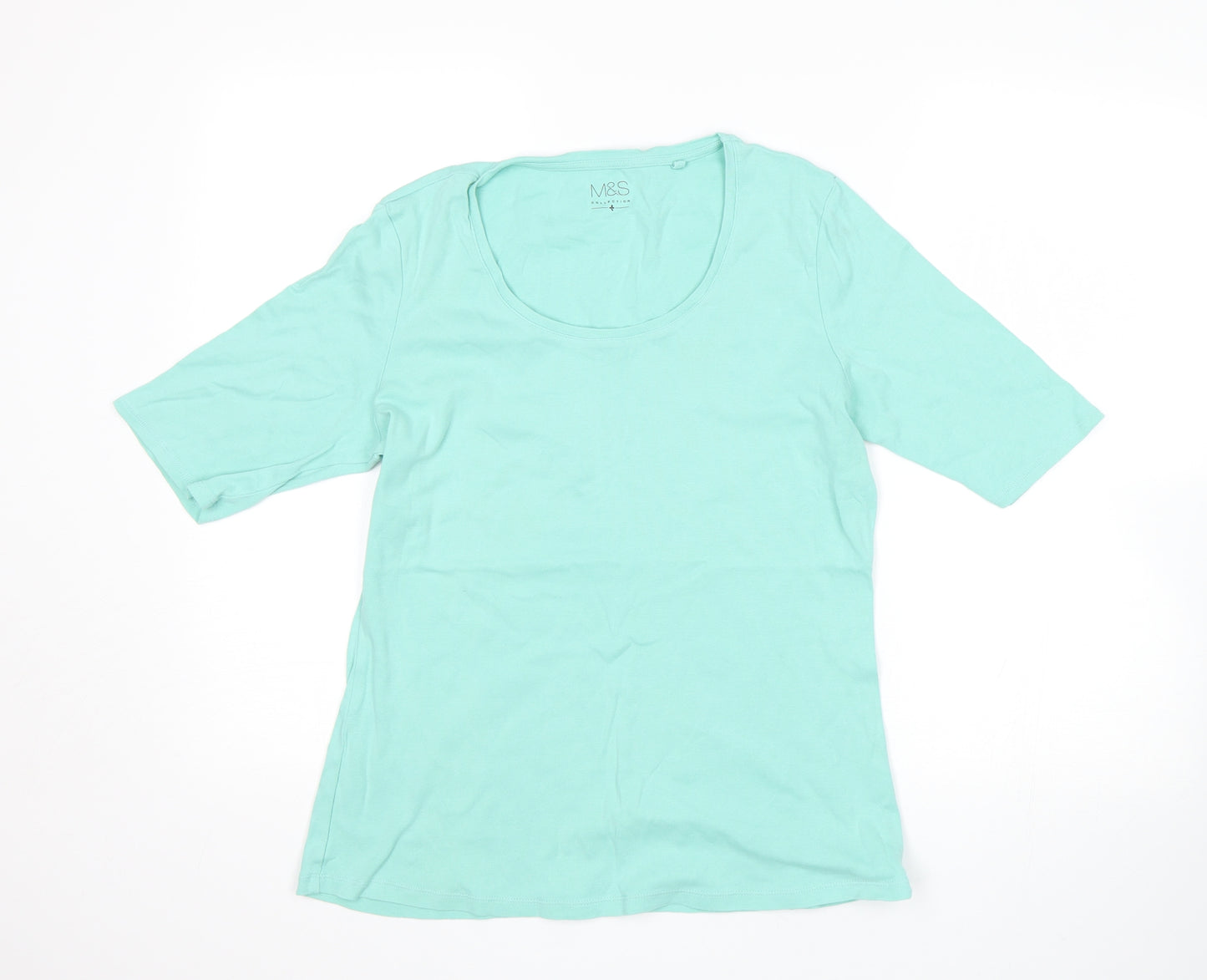 M&S Womens Green   Basic T-Shirt Size 16
