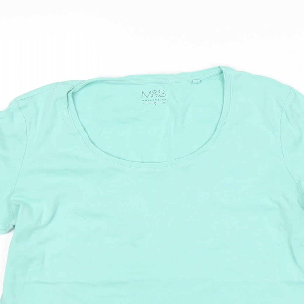 M&S Womens Green   Basic T-Shirt Size 16