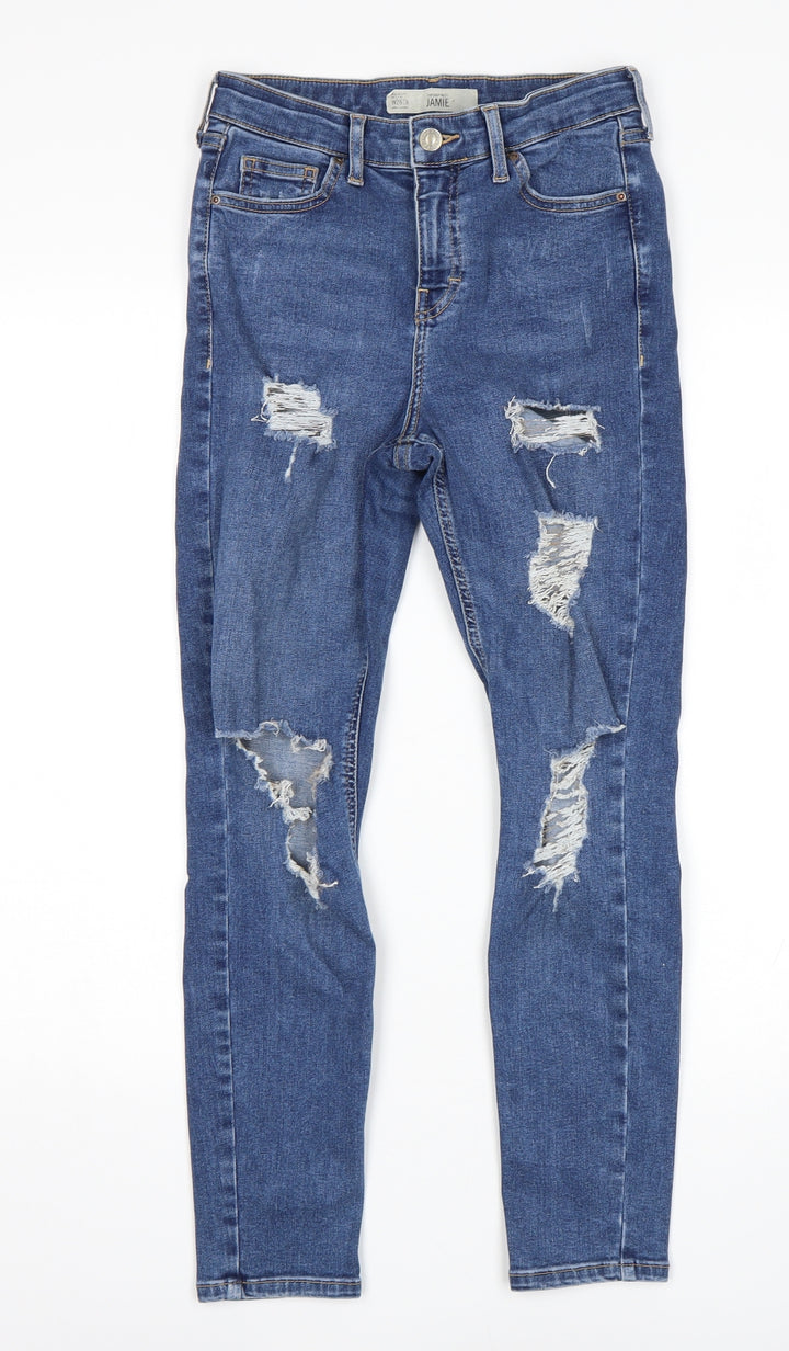 Topshop Womens Blue Skinny Jeans Size 26 L30 in