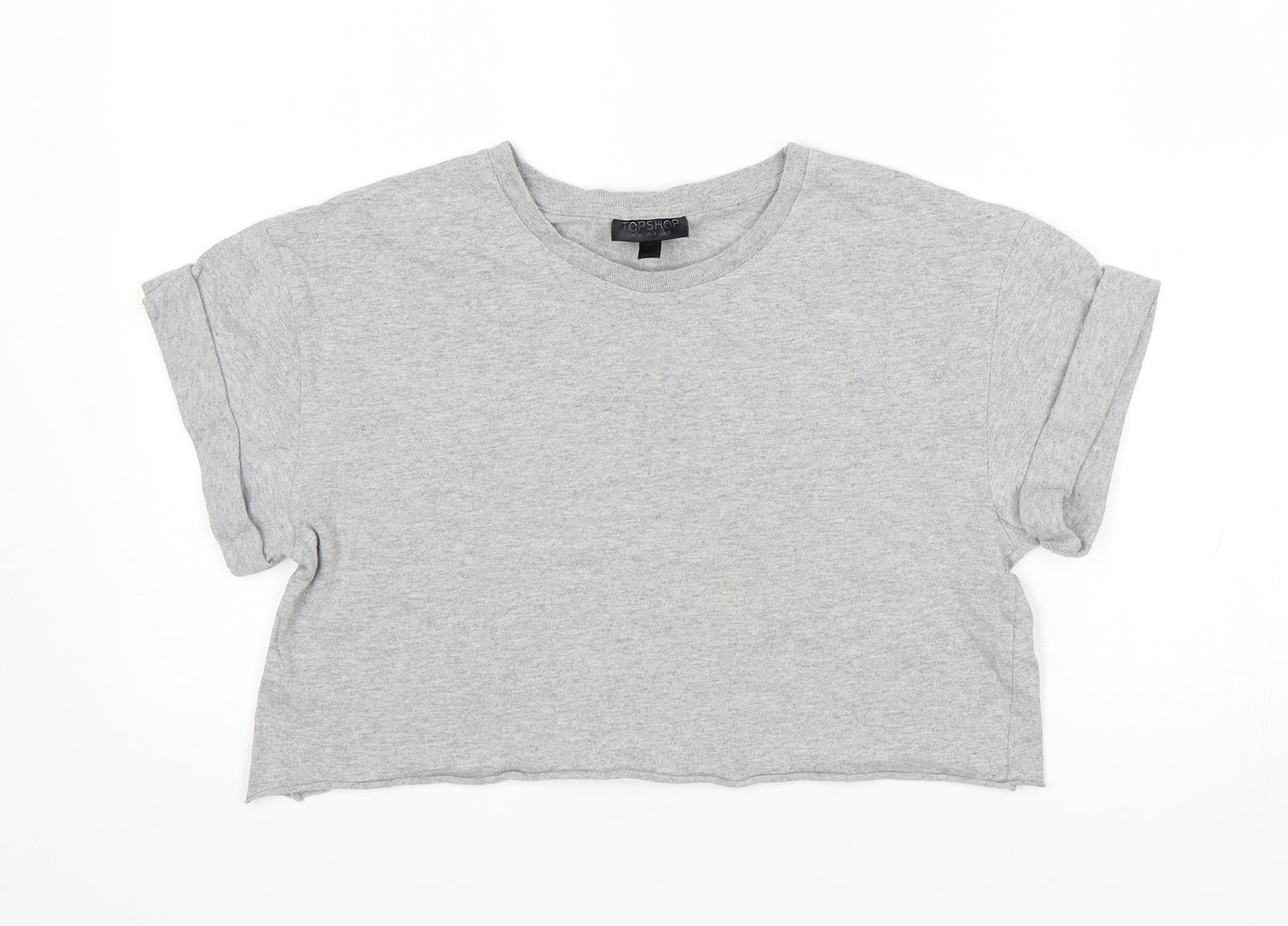 Topshop Womens Grey   Cropped T-Shirt Size 8