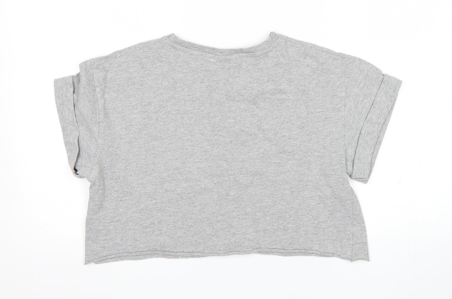 Topshop Womens Grey   Cropped T-Shirt Size 8