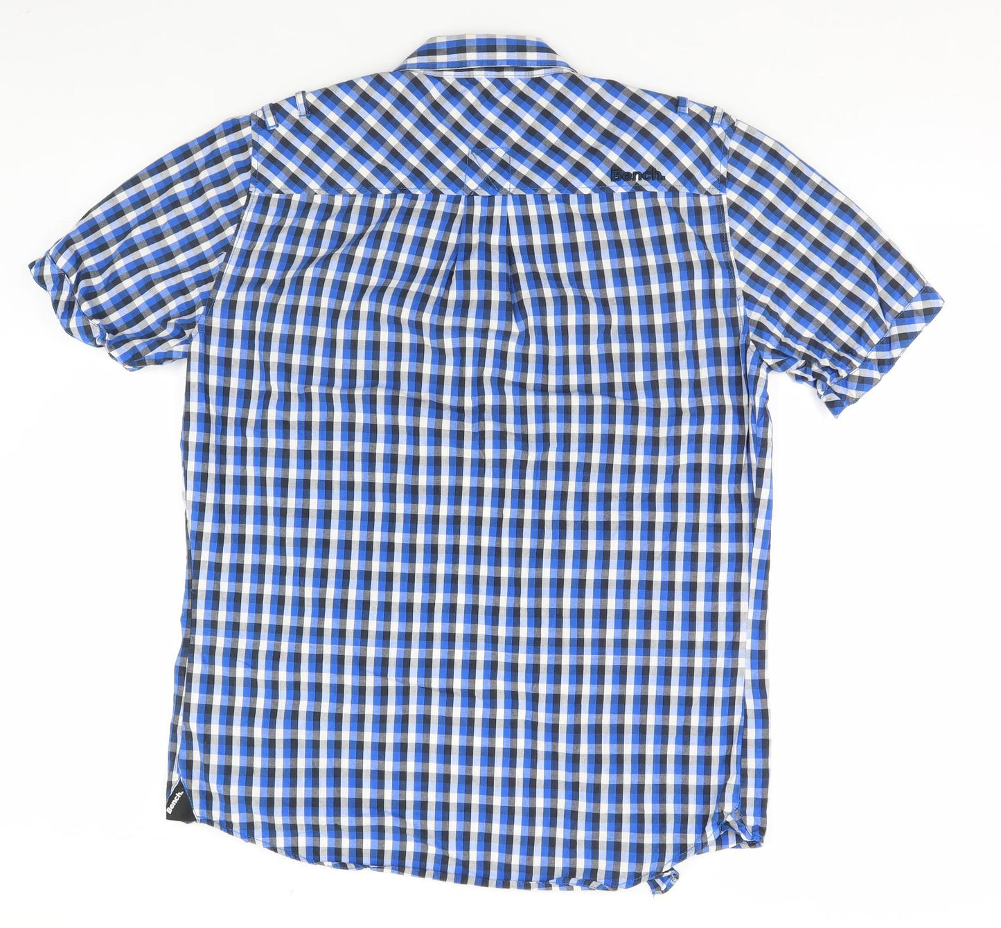 Bench Mens Blue Check   Button-Up Size M