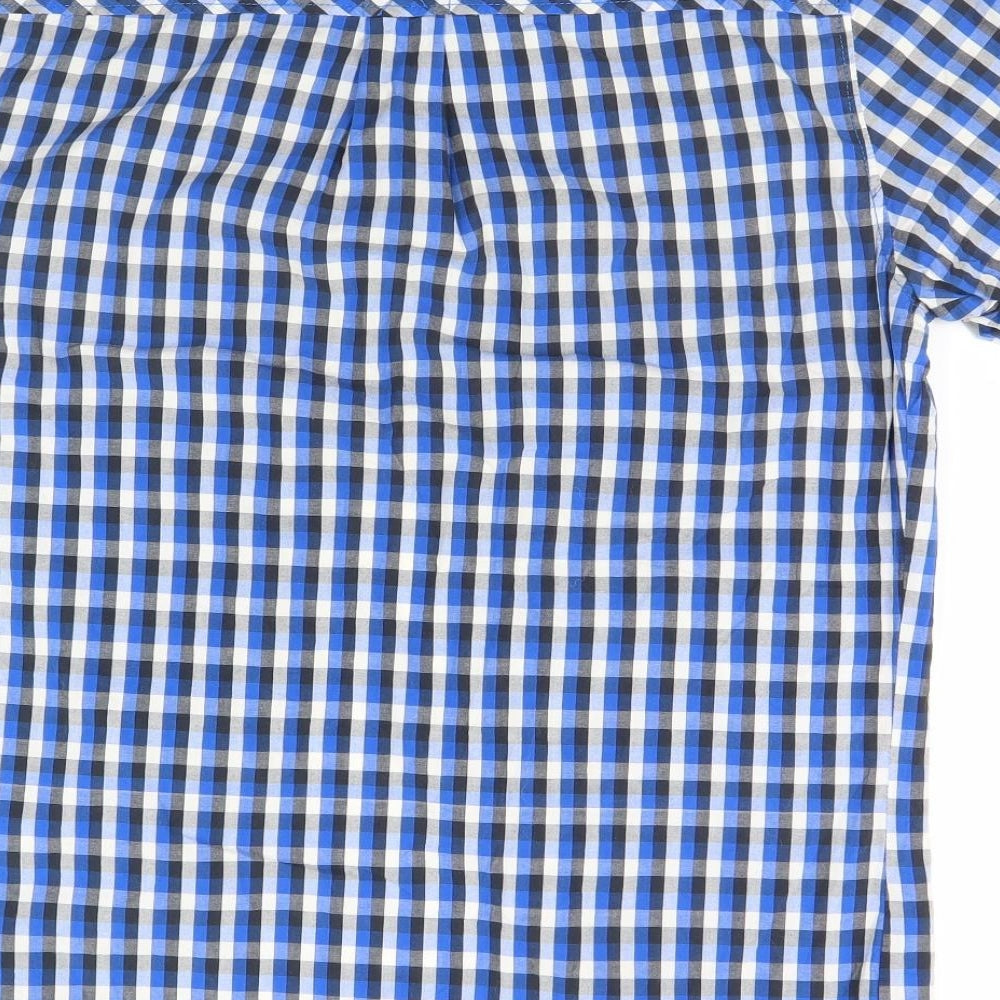 Bench Mens Blue Check   Button-Up Size M