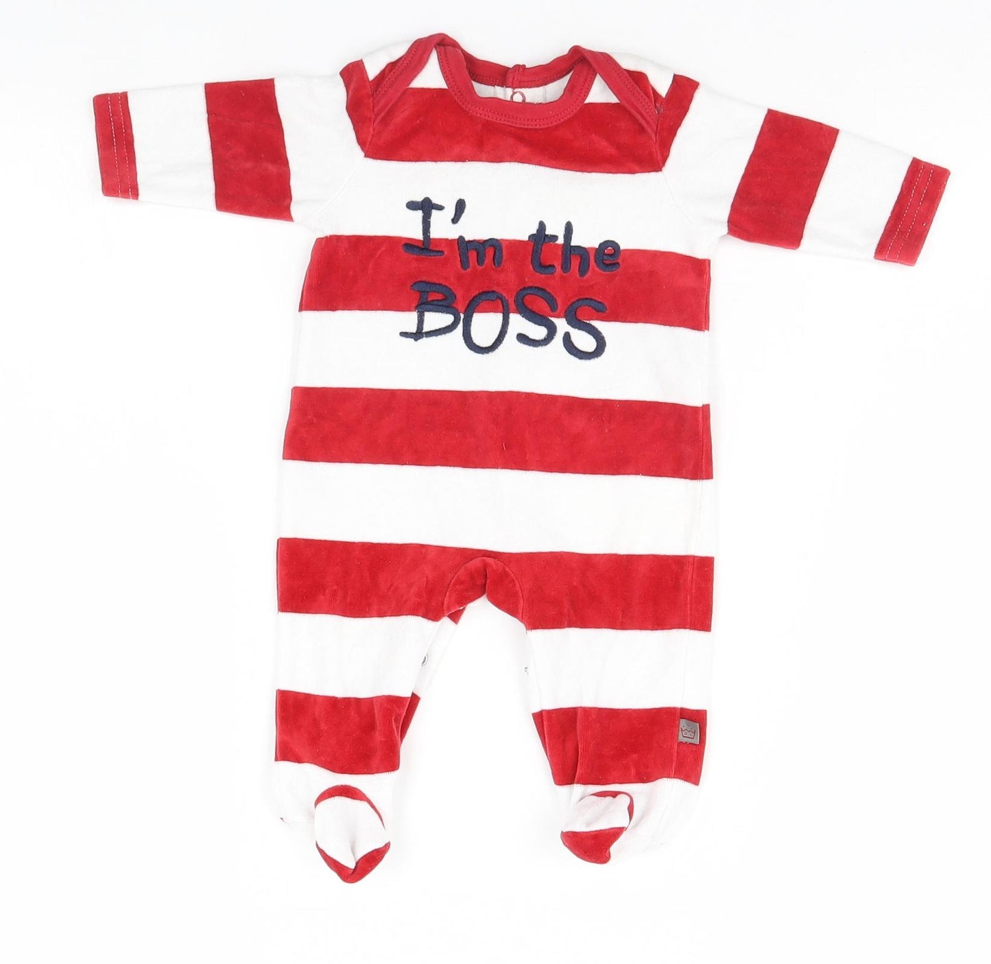 Baby Essentials Baby Red Striped   One-Piece Size Newborn  - I'm the Boss