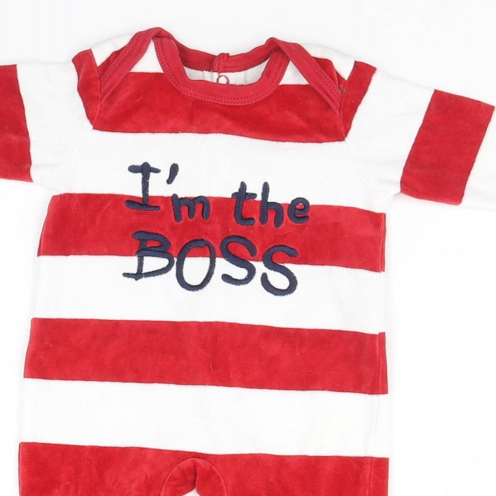 Baby Essentials Baby Red Striped   One-Piece Size Newborn  - I'm the Boss