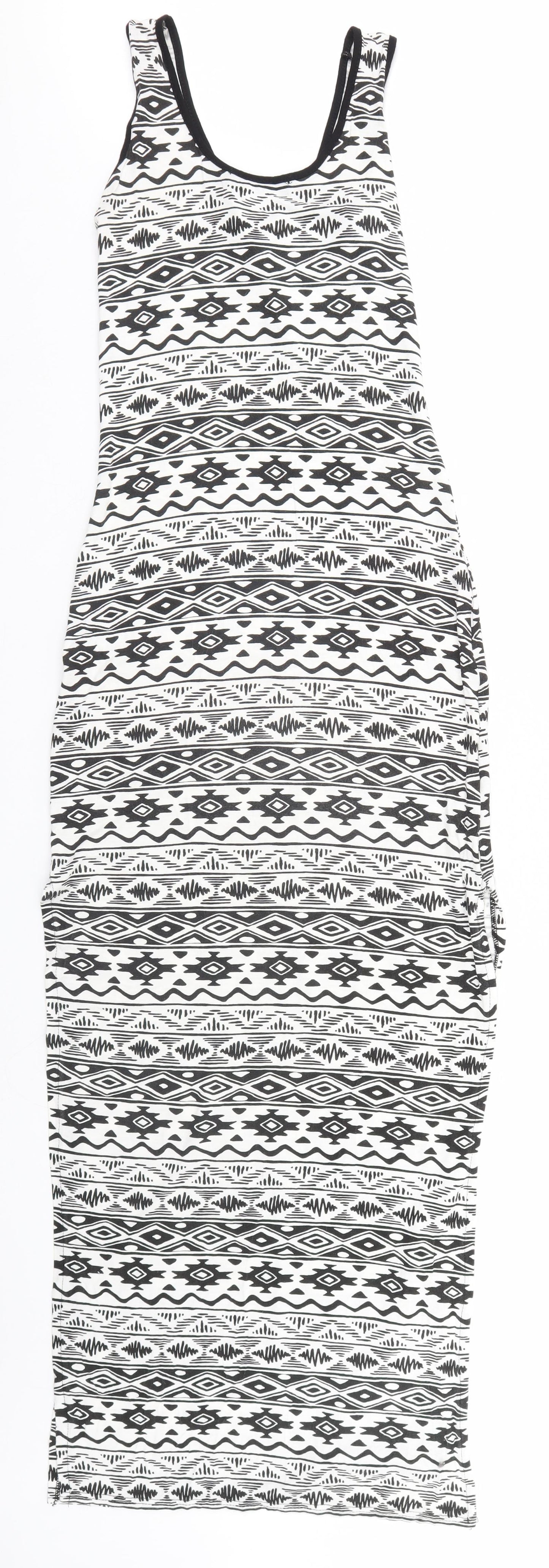 Boohoo Womens White Geometric  Pencil Dress