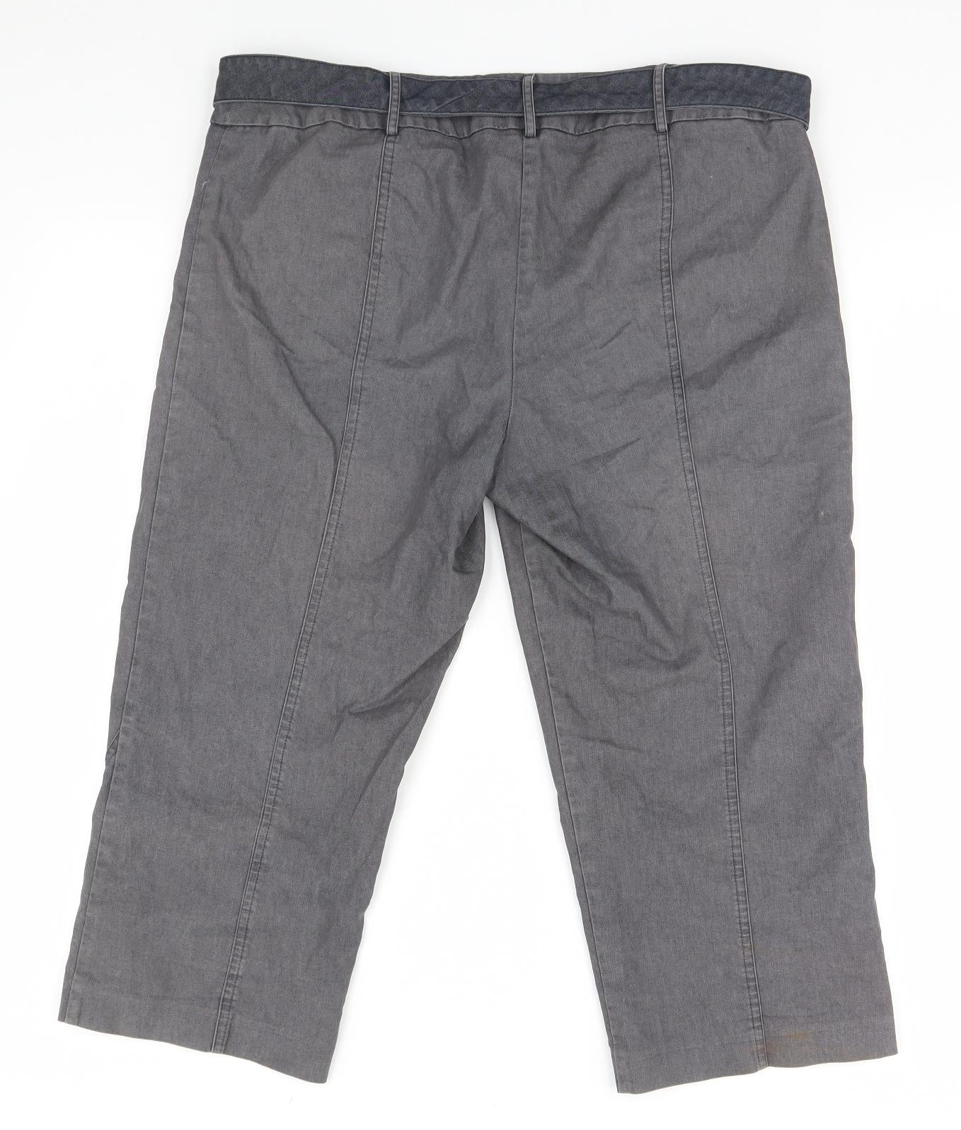 Florence Womens Grey   Cropped Trousers Size 14 L20 in