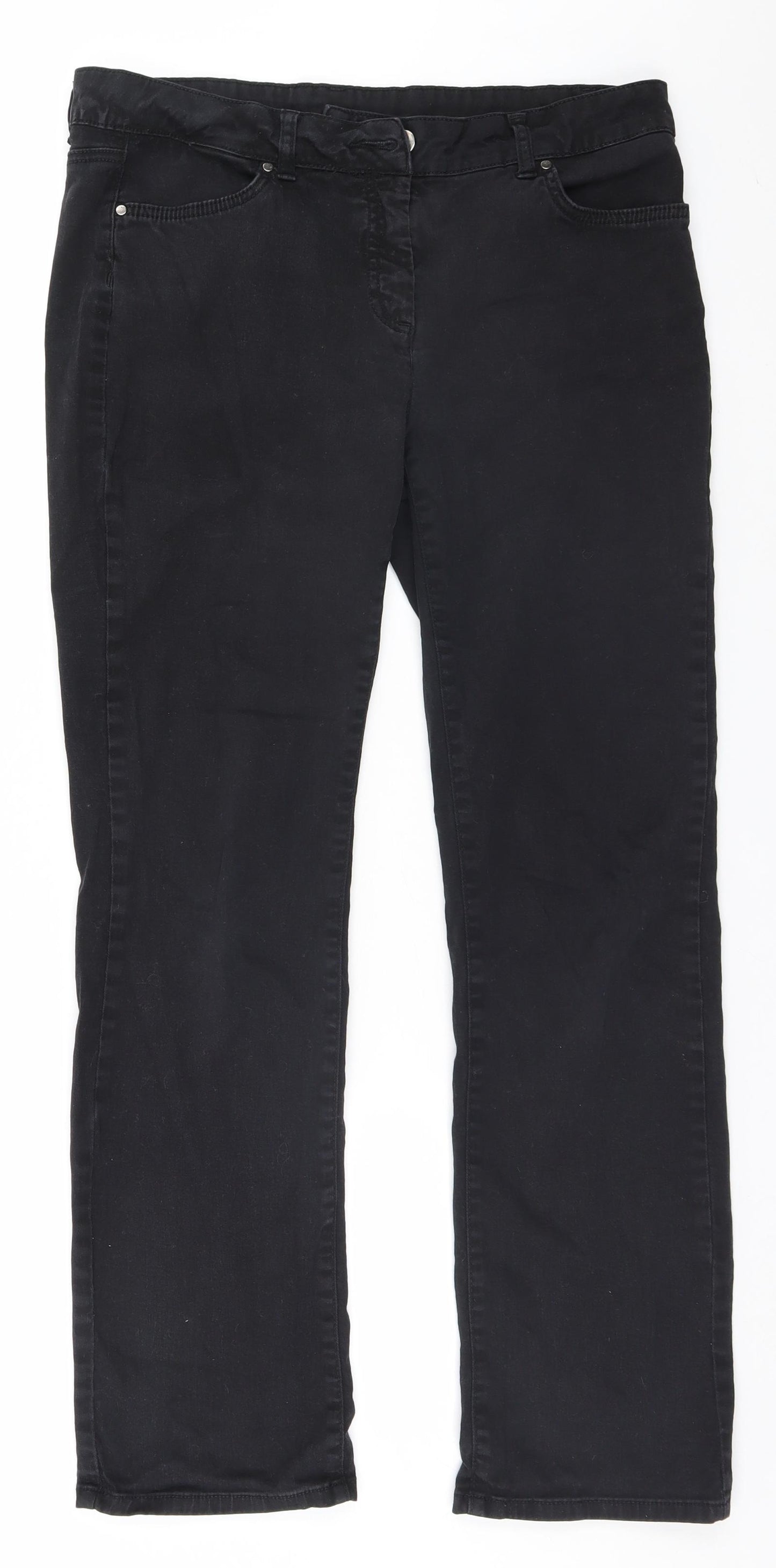 Wallis Womens Black   Straight Jeans Size 14 L30 in