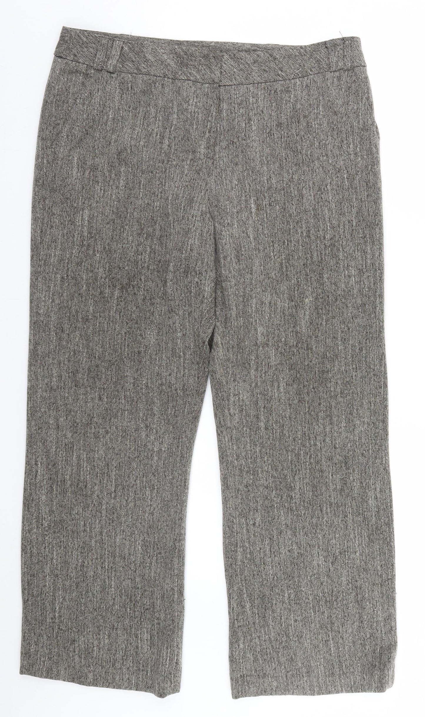 BHS Womens Brown Herringbone  Trousers  Size 16 L28 in