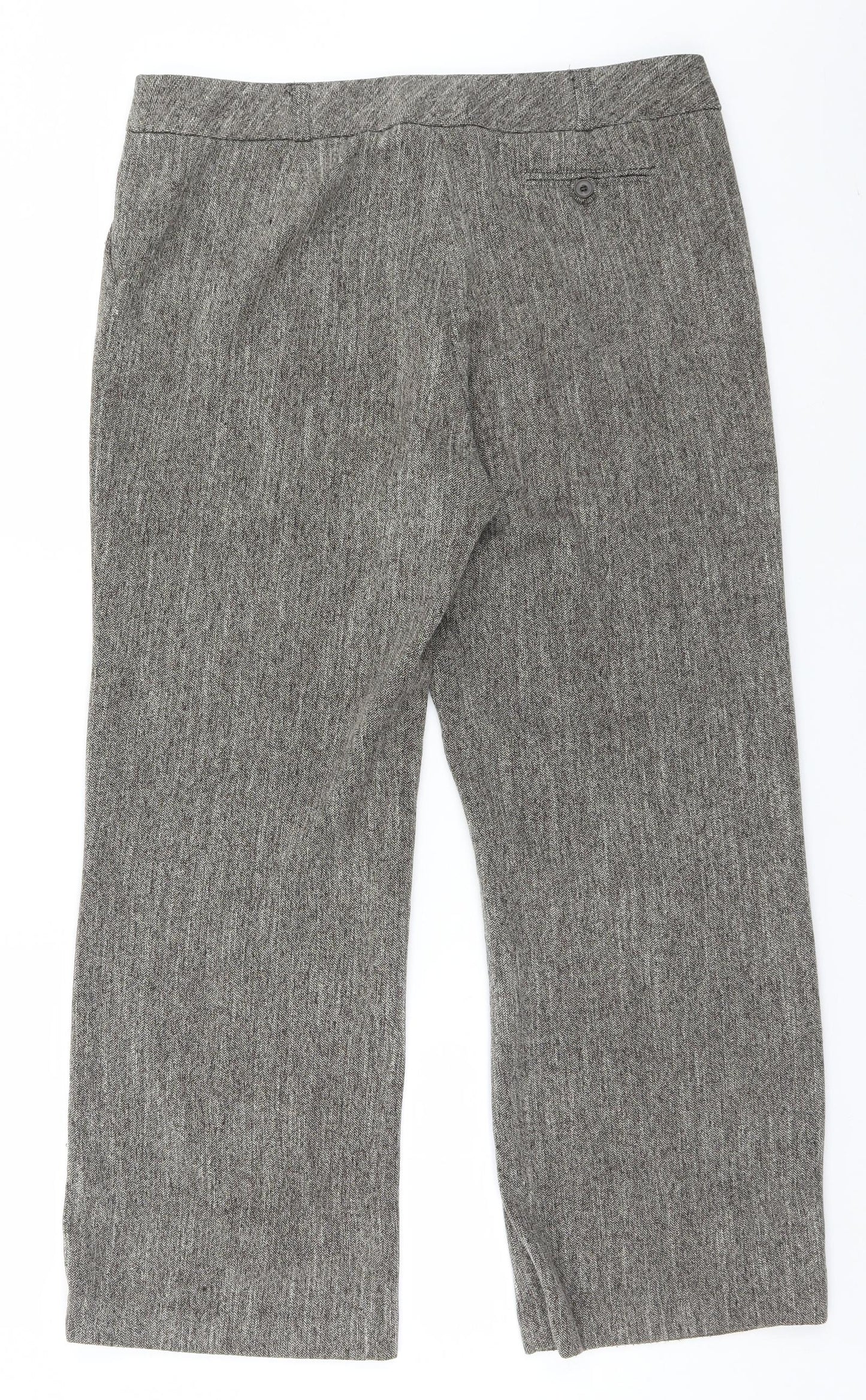 BHS Womens Brown Herringbone  Trousers  Size 16 L28 in