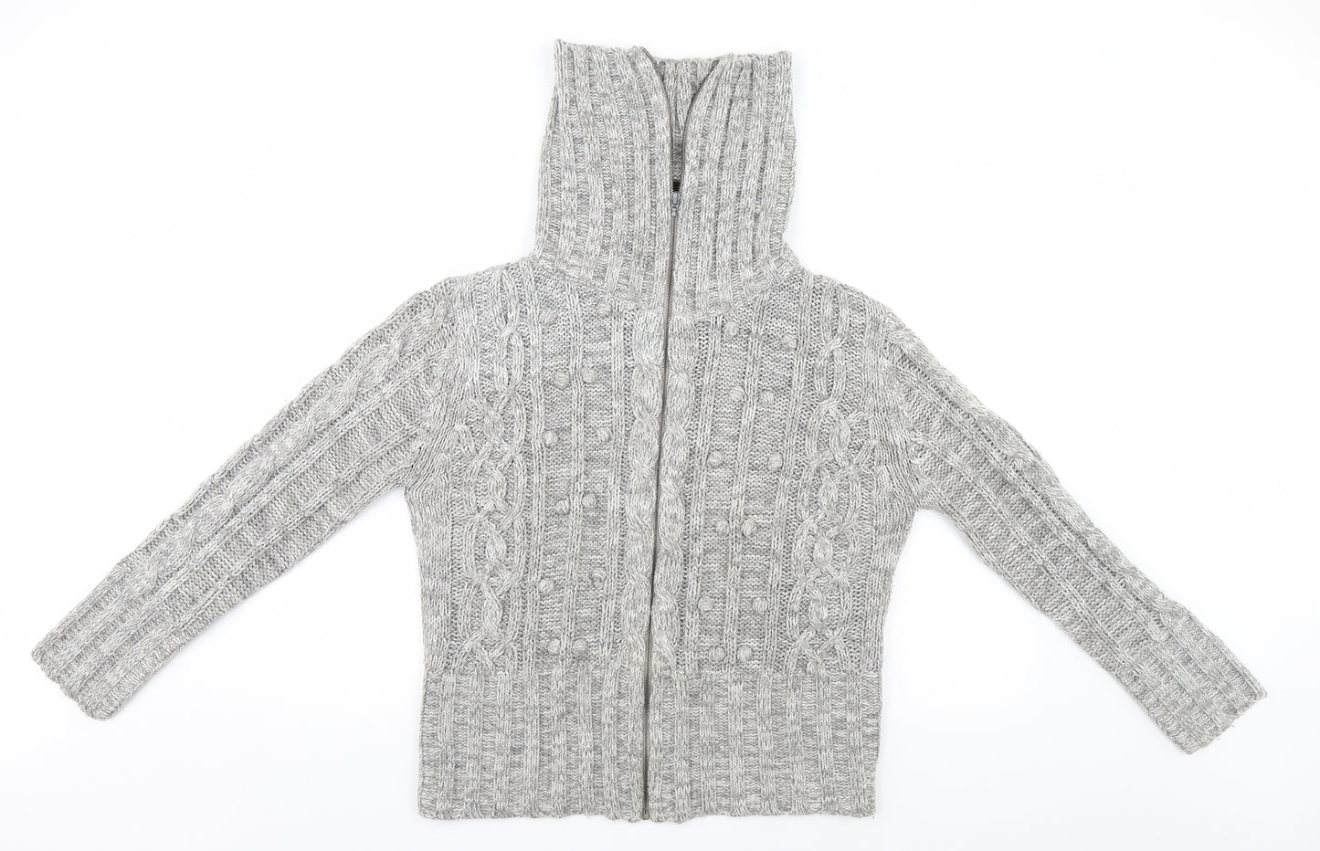 E-vie Womens Grey   Full Zip Jumper Size 14