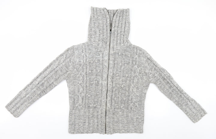 E-vie Womens Grey Full Zip Jumper Size 14