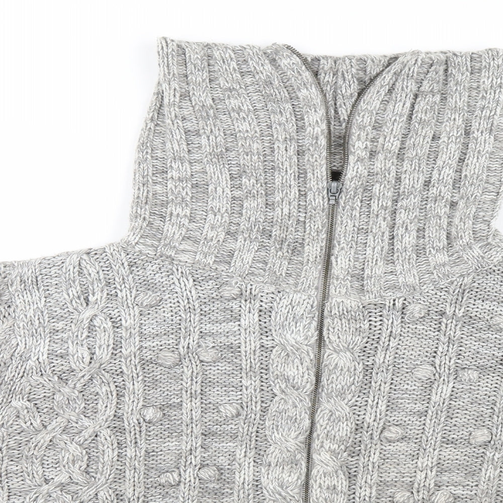 E-vie Womens Grey   Full Zip Jumper Size 14