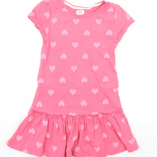 F&F Girls Pink   A-Line  Size 4-5 Years  - Hearts