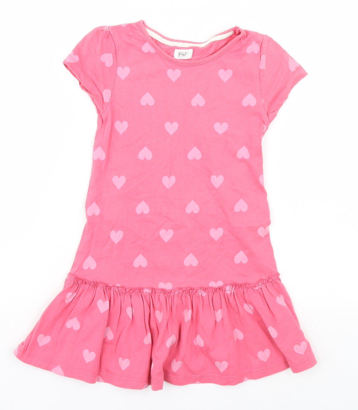 F&F Girls Pink   A-Line  Size 4-5 Years  - Hearts