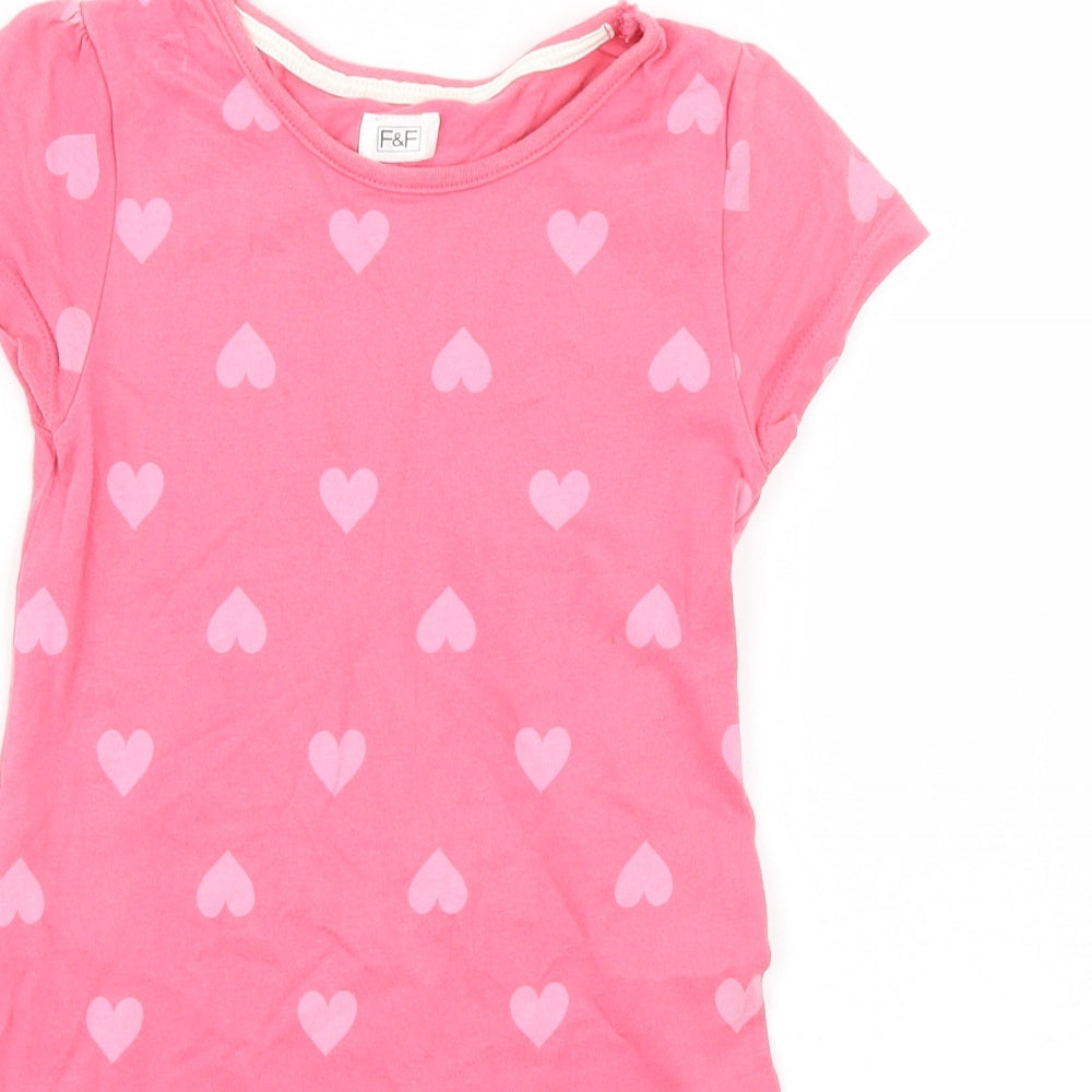 F&F Girls Pink   A-Line  Size 4-5 Years  - Hearts