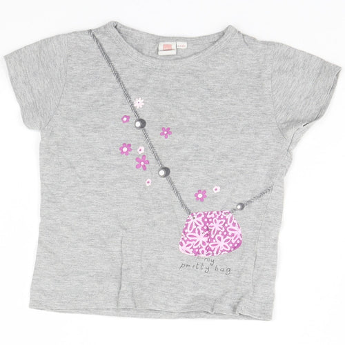 Coolclub Girls Grey   Basic T-Shirt Size 4 Years  - My Pretty Bag