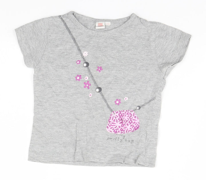 Coolclub Girls Grey   Basic T-Shirt Size 4 Years  - My Pretty Bag