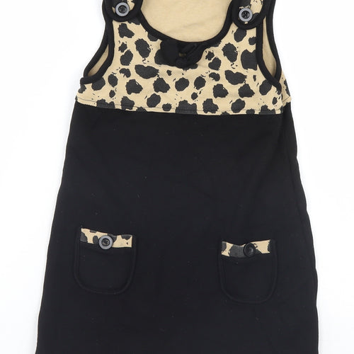 Preworn Girls Black Animal Print  A-Line