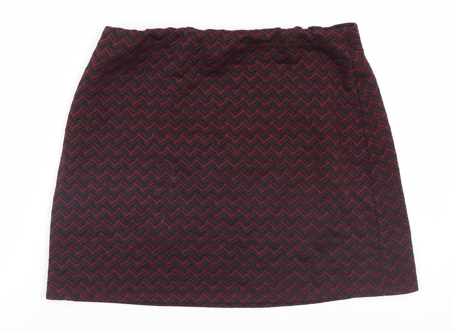 New Look Womens Black Herringbone  A-Line Skirt Size 12