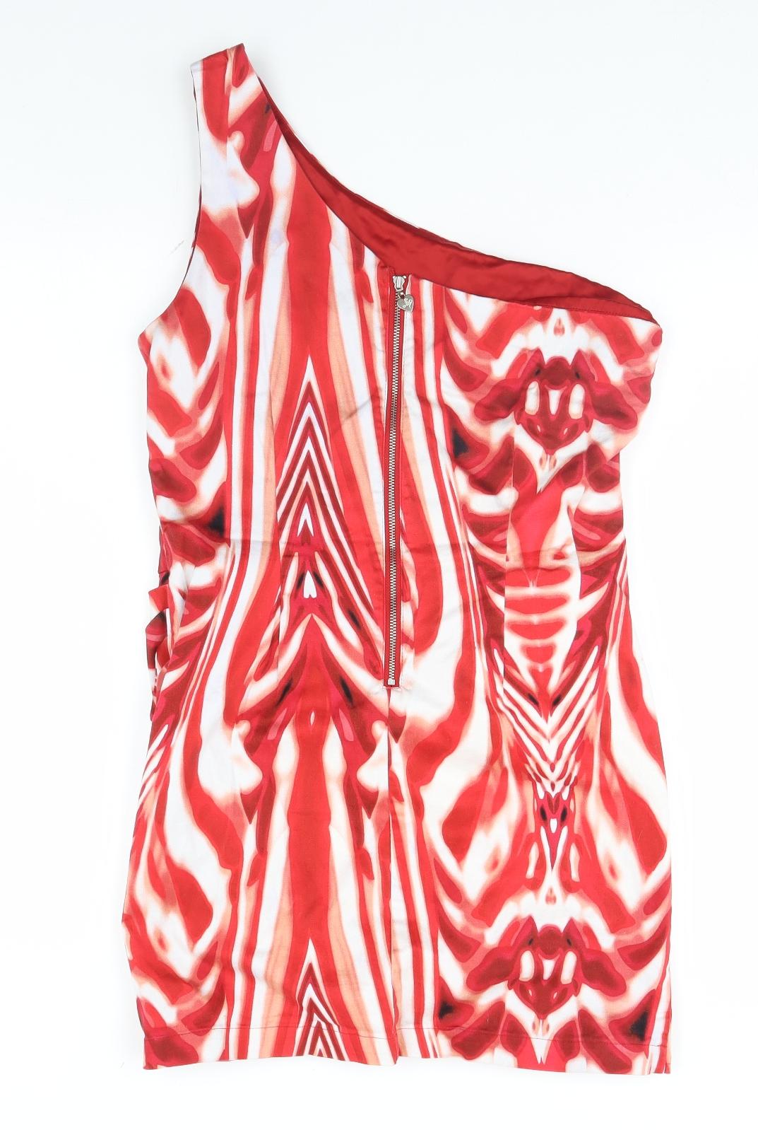 Lipsy Womens Red Animal Print  A-Line  Size 14