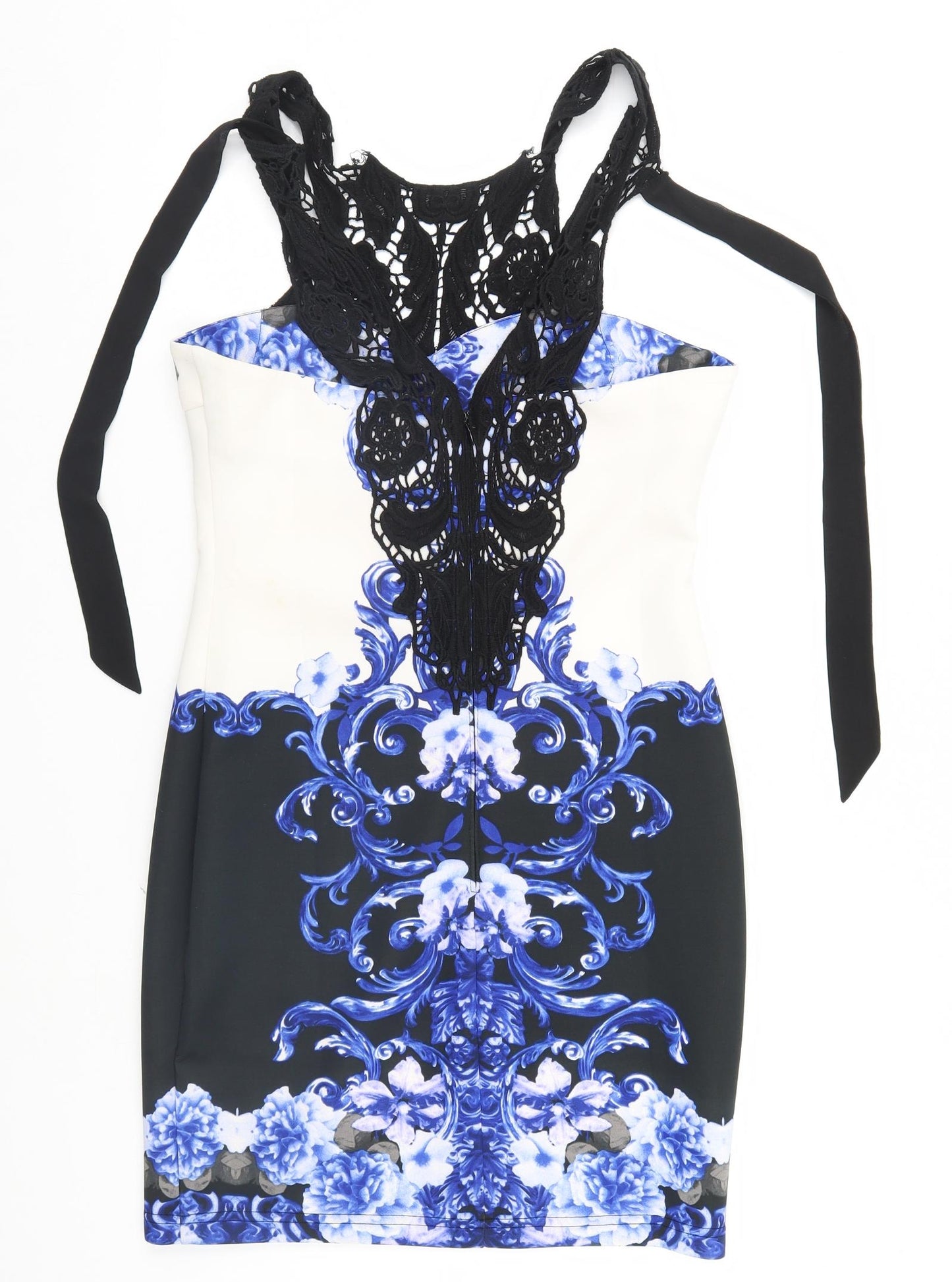 Lipsy Womens Black Floral  Pencil Dress  Size 14
