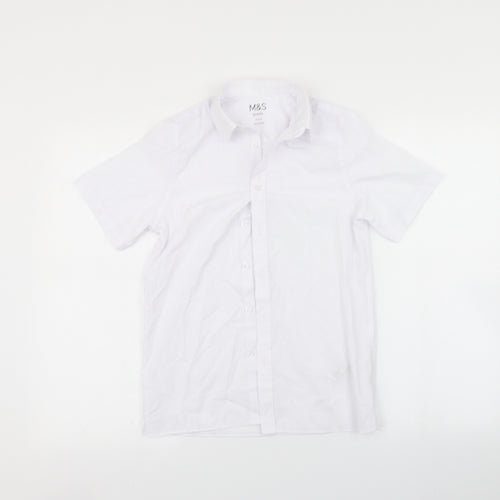 Marks and Spencer Boys White   Basic Button-Up Size 9 Years