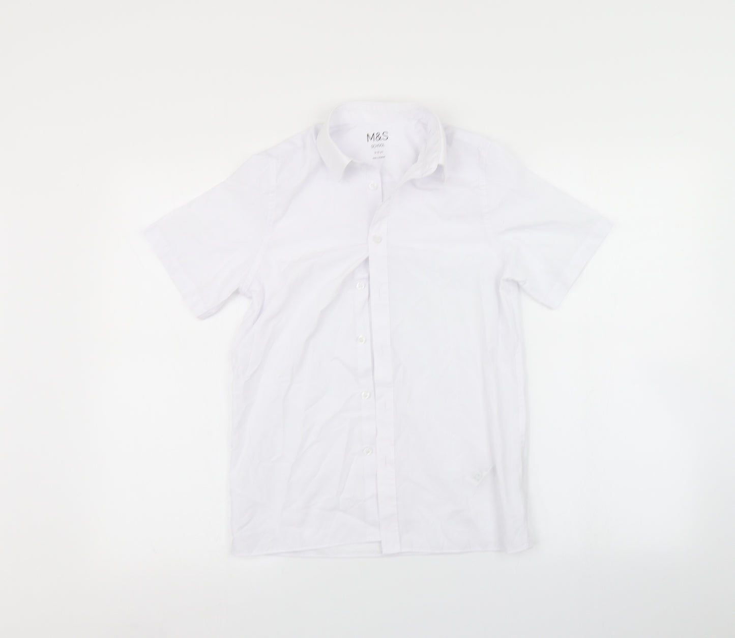 Marks and Spencer Boys White   Basic Button-Up Size 9 Years