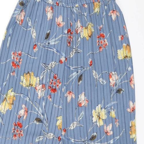 Peacocks Womens Blue Floral  Jumpsuit One-Piece Size 14