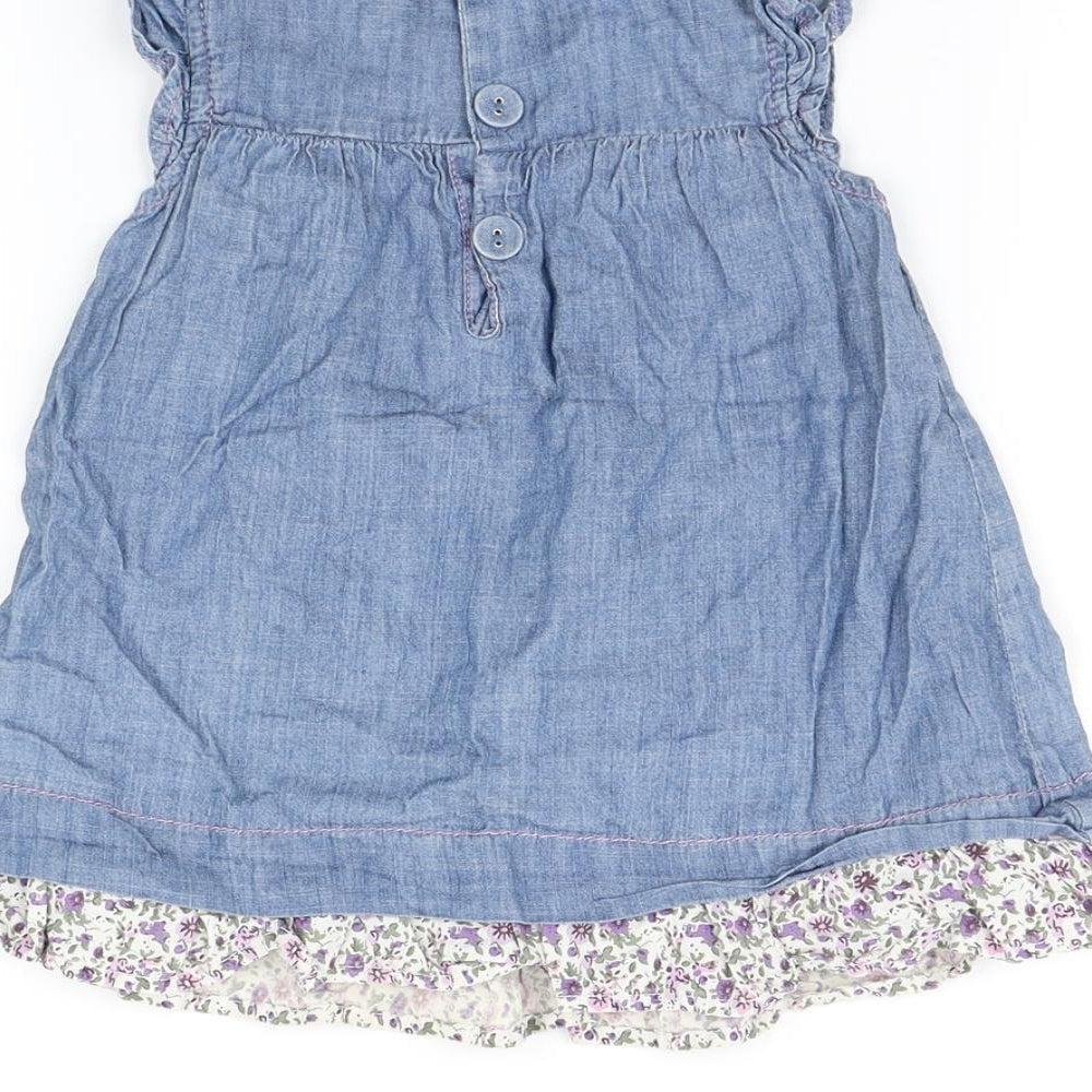 early days Baby Blue Floral  A-Line  Size 9-12 Months