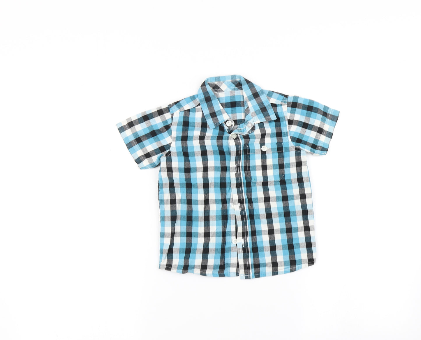 Mothercare Boys Blue Check  Basic Button-Up Size 2-3 Years