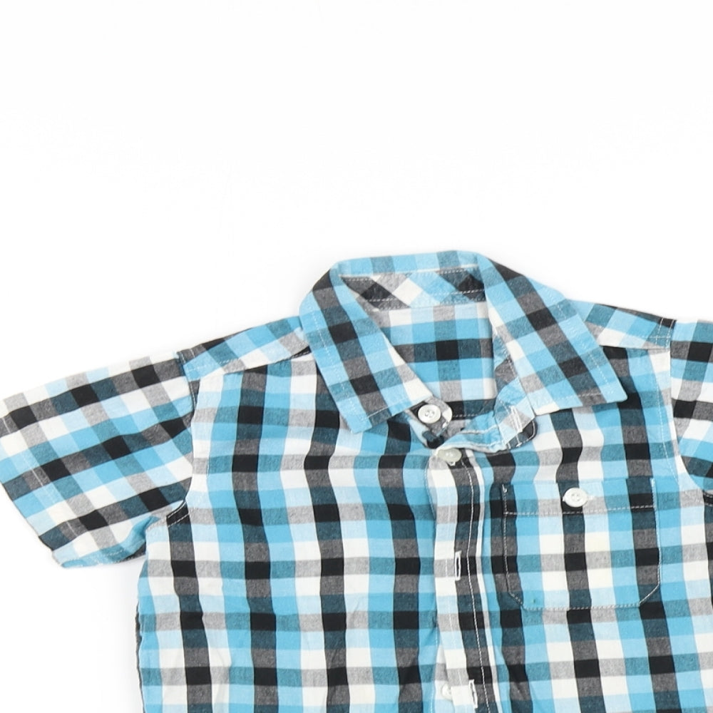Mothercare Boys Blue Check  Basic Button-Up Size 2-3 Years