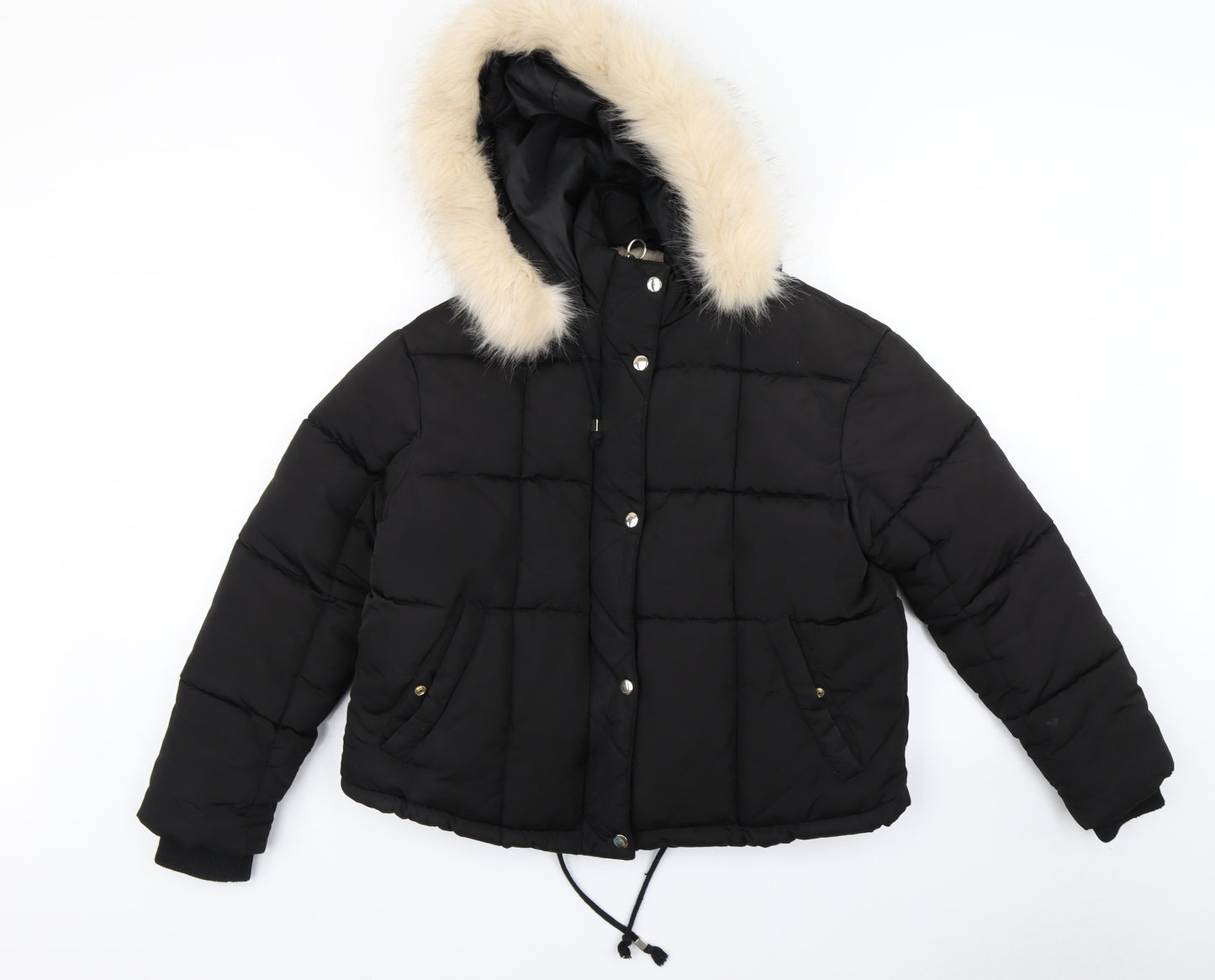 Topshop Womens Black   Puffer Jacket Coat Size 10