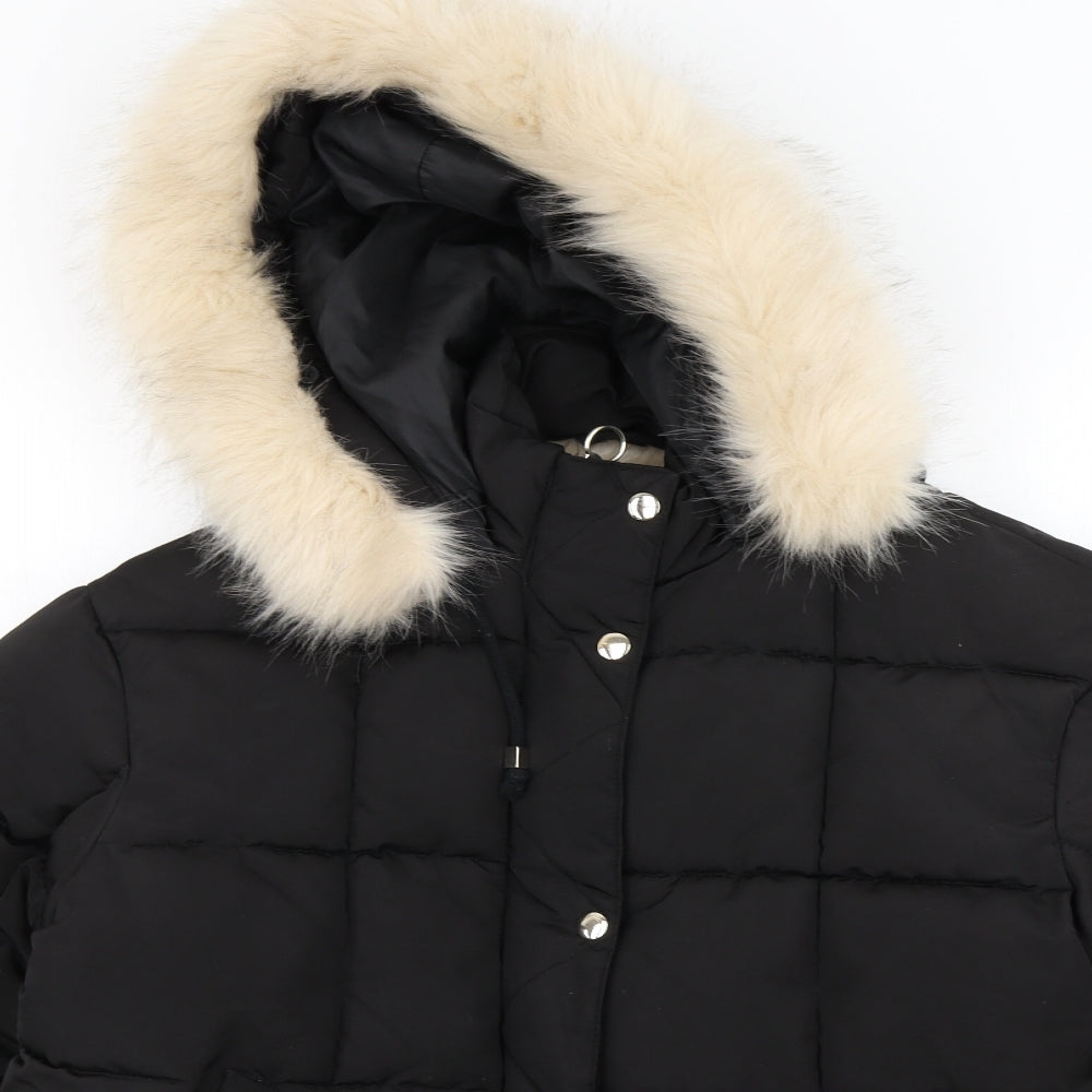 Topshop Womens Black   Puffer Jacket Coat Size 10