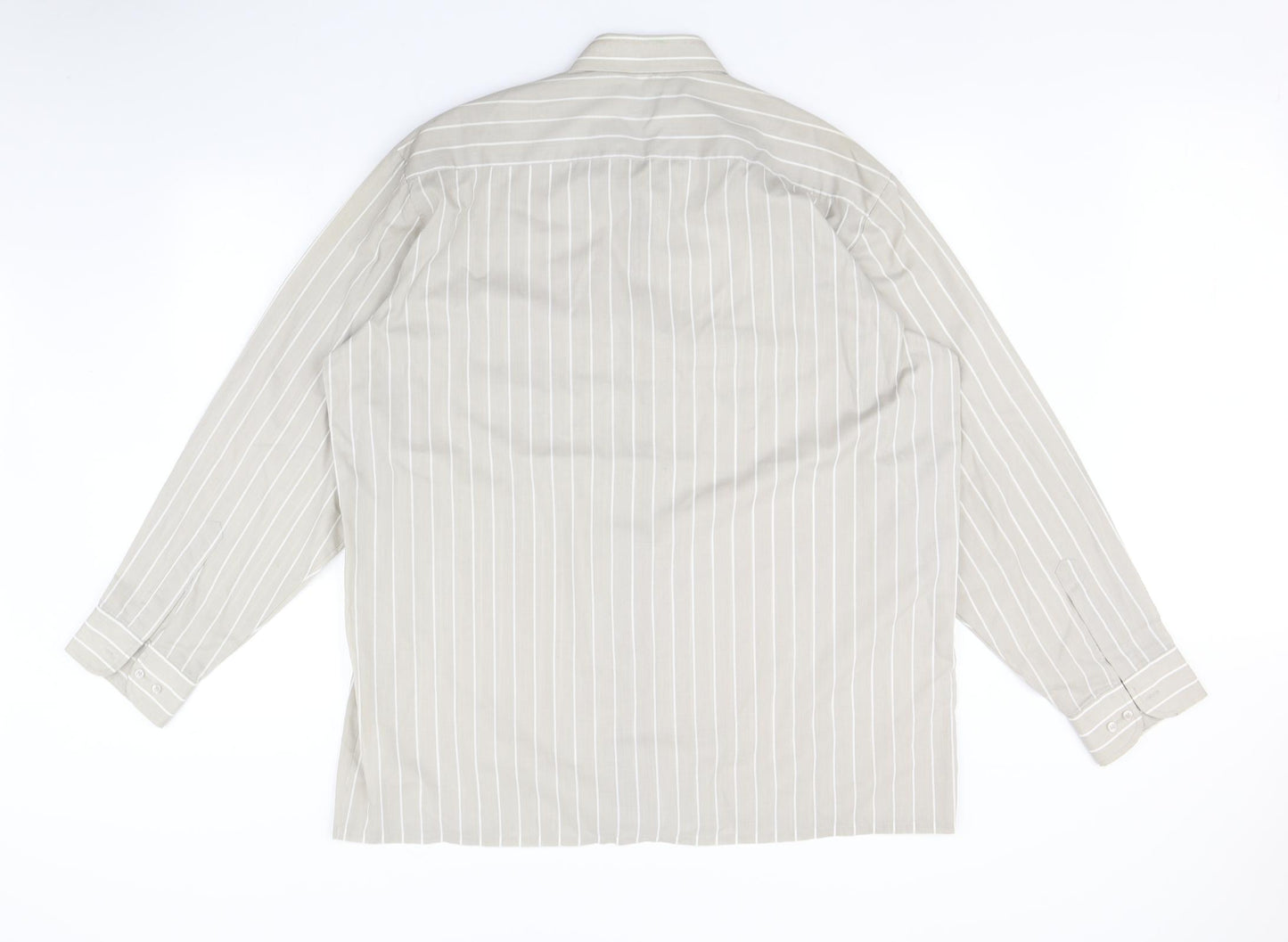 MC Mens Brown Striped   Button-Up Size 17
