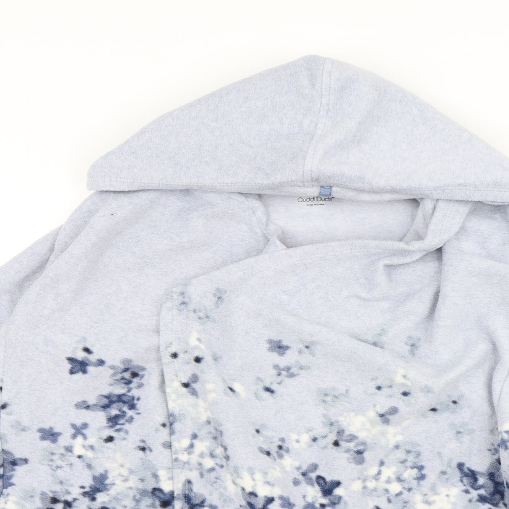 Cuddi Duds Womens Blue Floral  Cardigan Jumper Size M