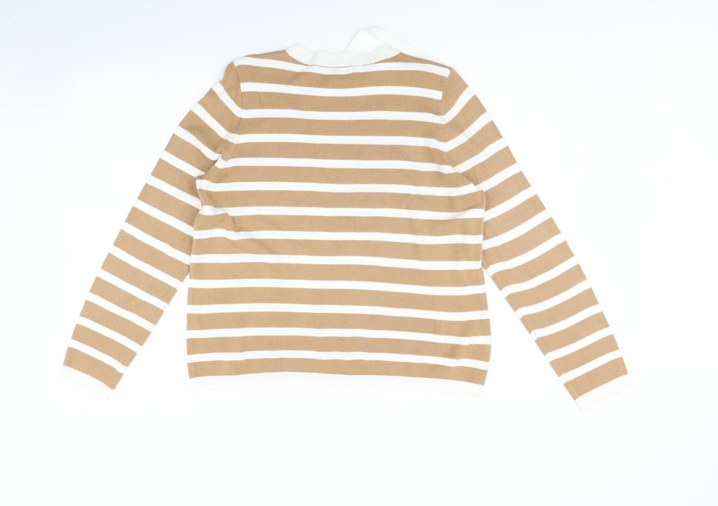Marks and Spencer Womens Beige Striped  Pullover Jumper Size 12