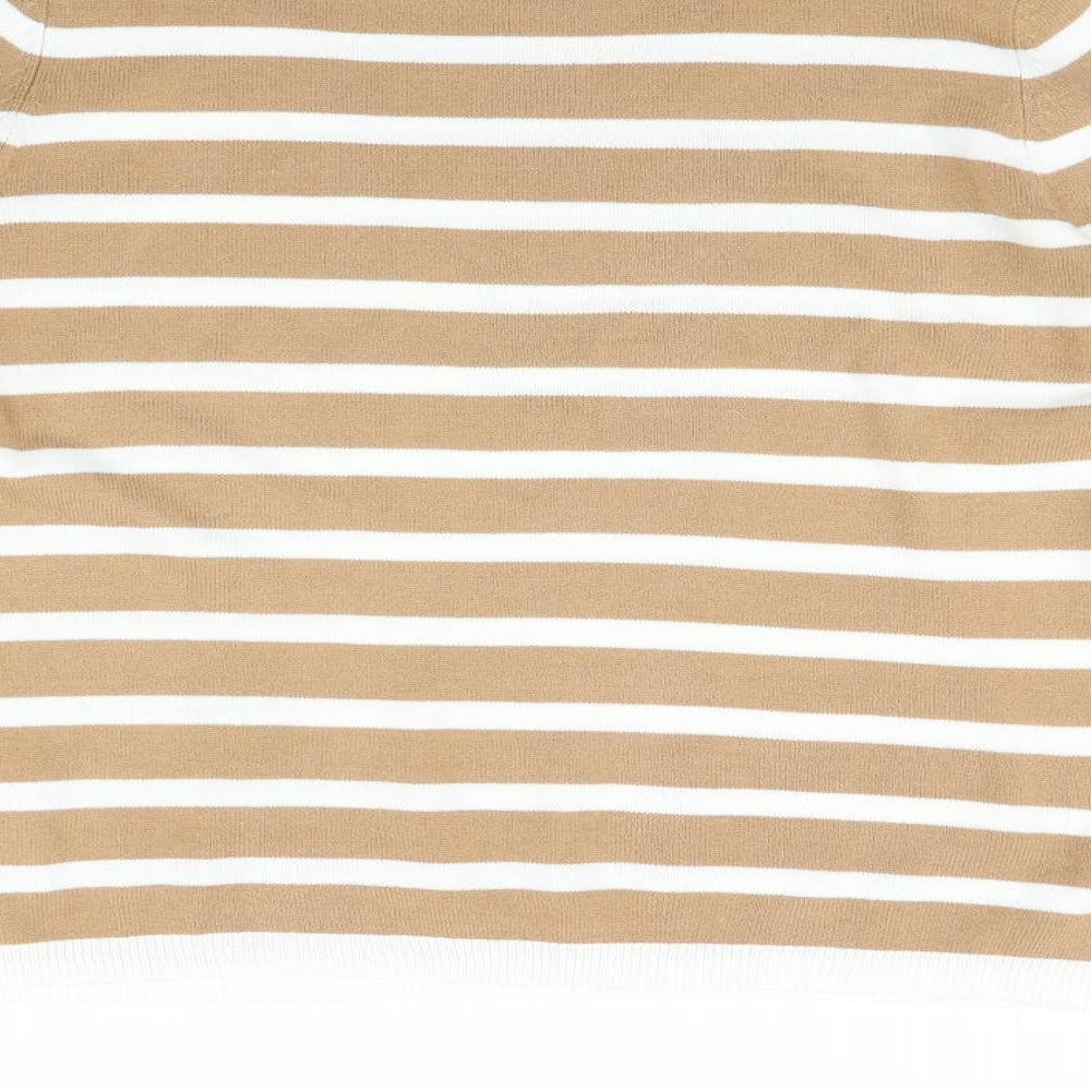Marks and Spencer Womens Beige Striped  Pullover Jumper Size 12