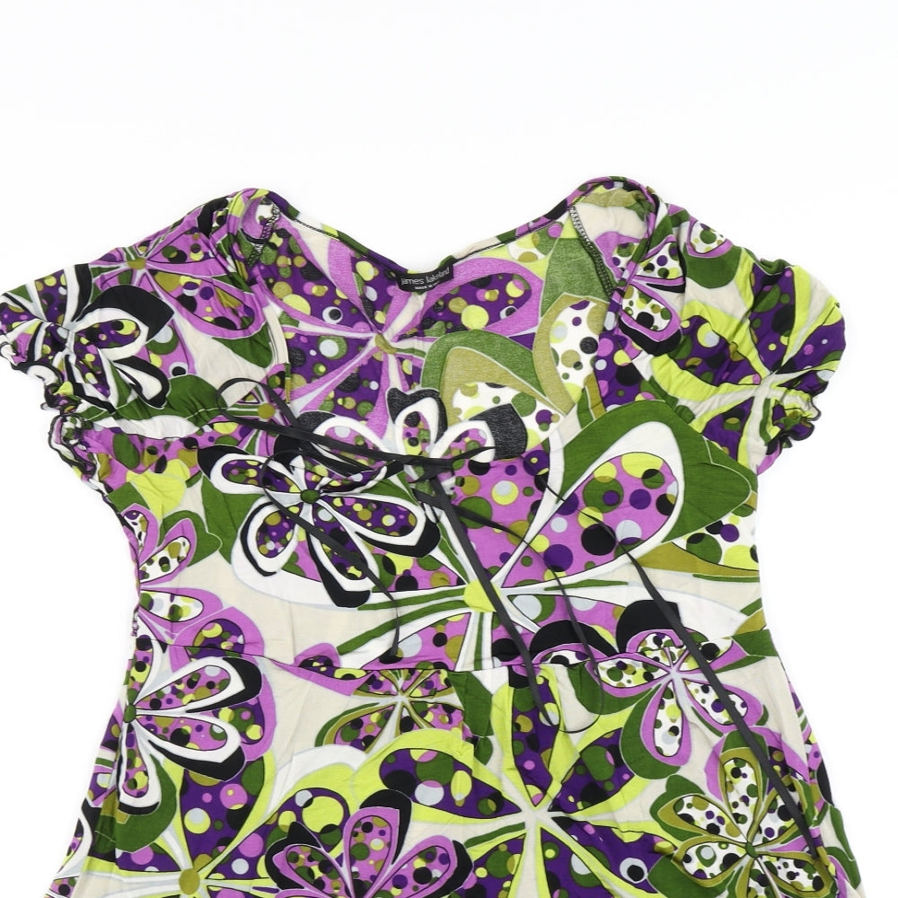 James Lakeland Womens Green Floral  Basic Blouse Size M