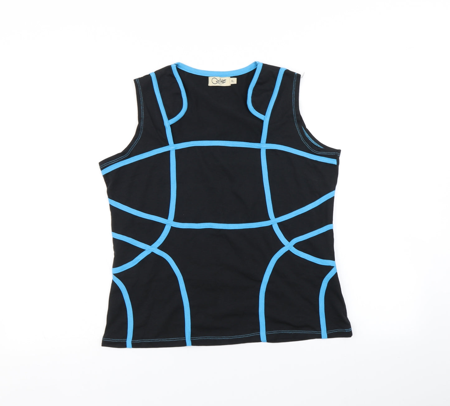 Coline Womens Black Striped  Basic Tank Size XL