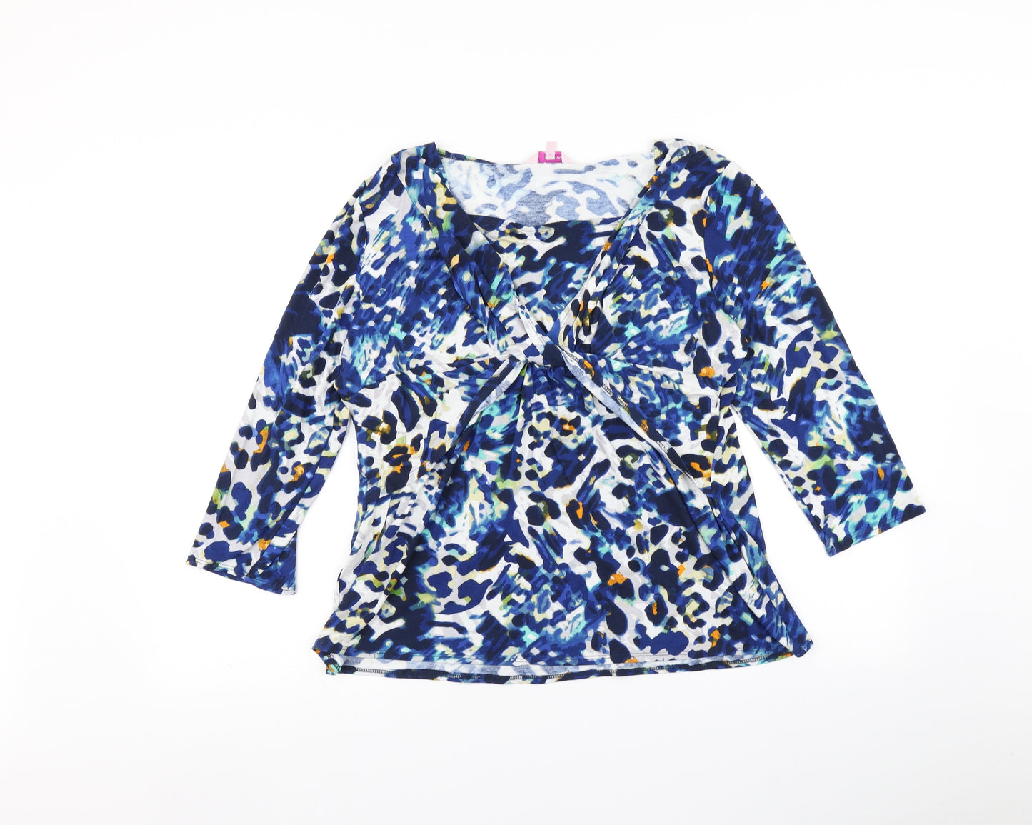 Per Una Womens Blue Animal Print  Basic Blouse Size 18