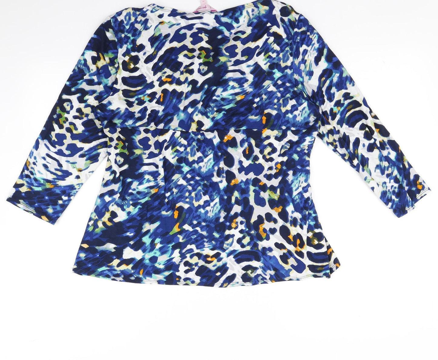 Per Una Womens Blue Animal Print  Basic Blouse Size 18