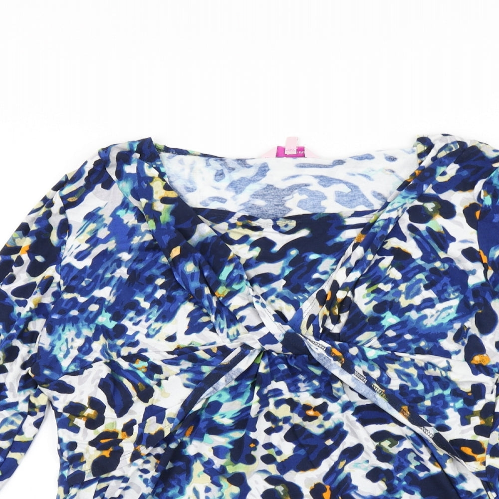 Per Una Womens Blue Animal Print  Basic Blouse Size 18