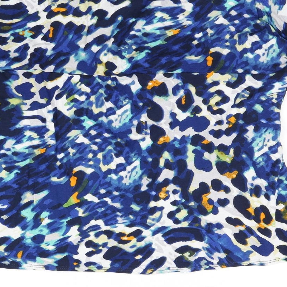Per Una Womens Blue Animal Print  Basic Blouse Size 18